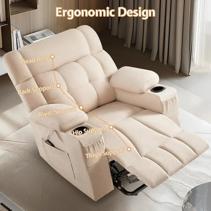 Large Power Lift Recliner Chairs for Adult Reclining Chair for Elderly,with Cupholder Living Room Chair Electric Recliners Sofa