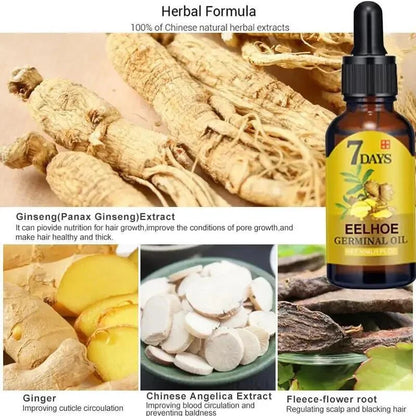 7 Days Fast Ginger Hair Growth Serum Anti-loss Hair Regrowth Products Repair Nourish Damaged Hairs Scalp Care Oil For Women Men