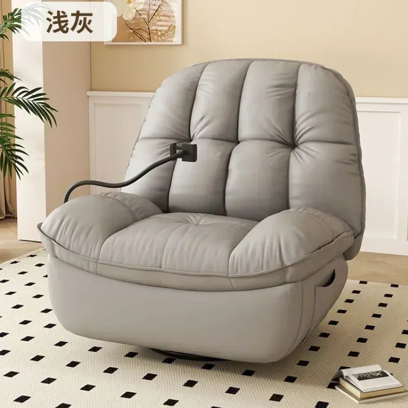 ZC First-Class Space Massage Armchair Living Room Balcony Multi-Function Electric Reclining Rotating Leisure Sofa Rocking Chair