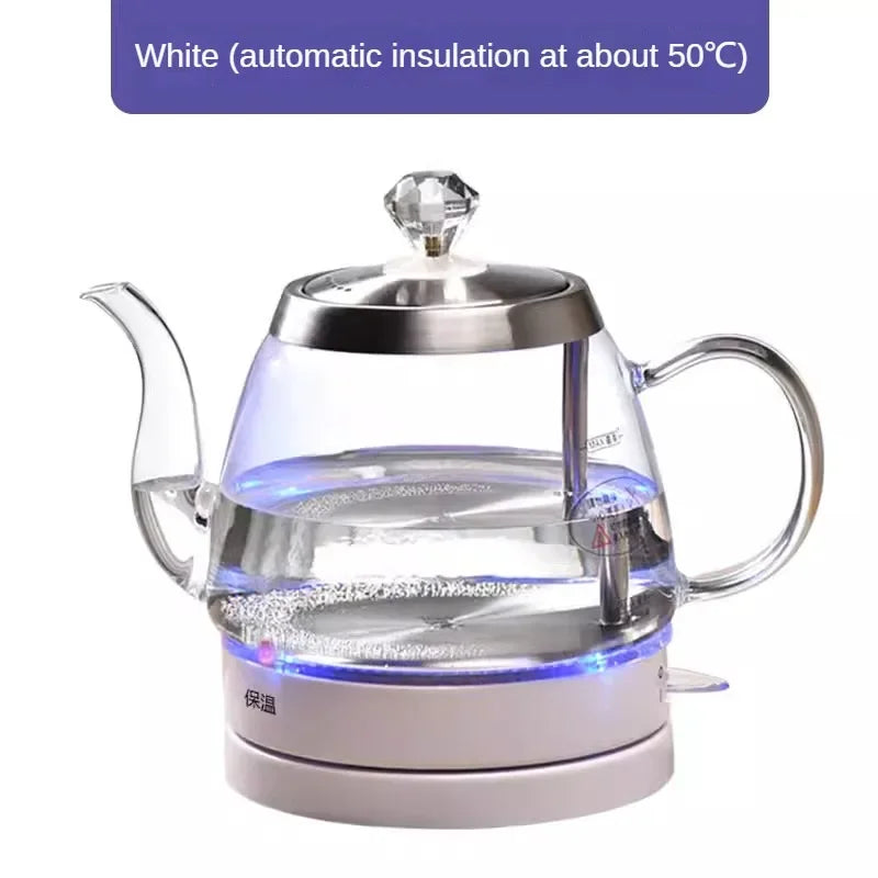 Borosilicate Glass Electric Kettle for Boiling Water 220V Home Tea Kettle 1L Transparent Heat Preservation Bouilloire Électrique