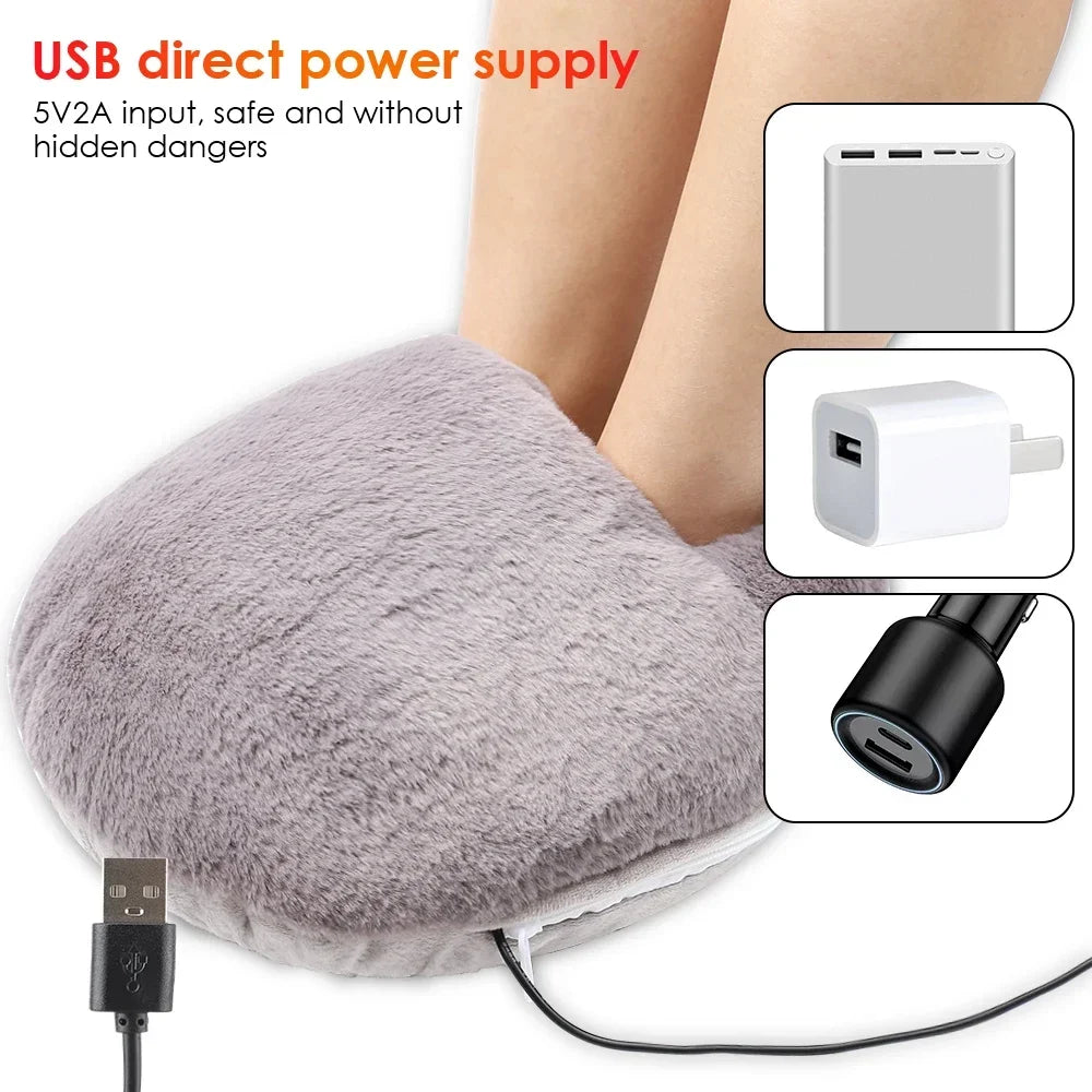 Electric Foot Warmer Heater Constant Temperature Heating Pad Soft Velvet Washable Winter Warm Foot for Home Bedroom Feet Warmer