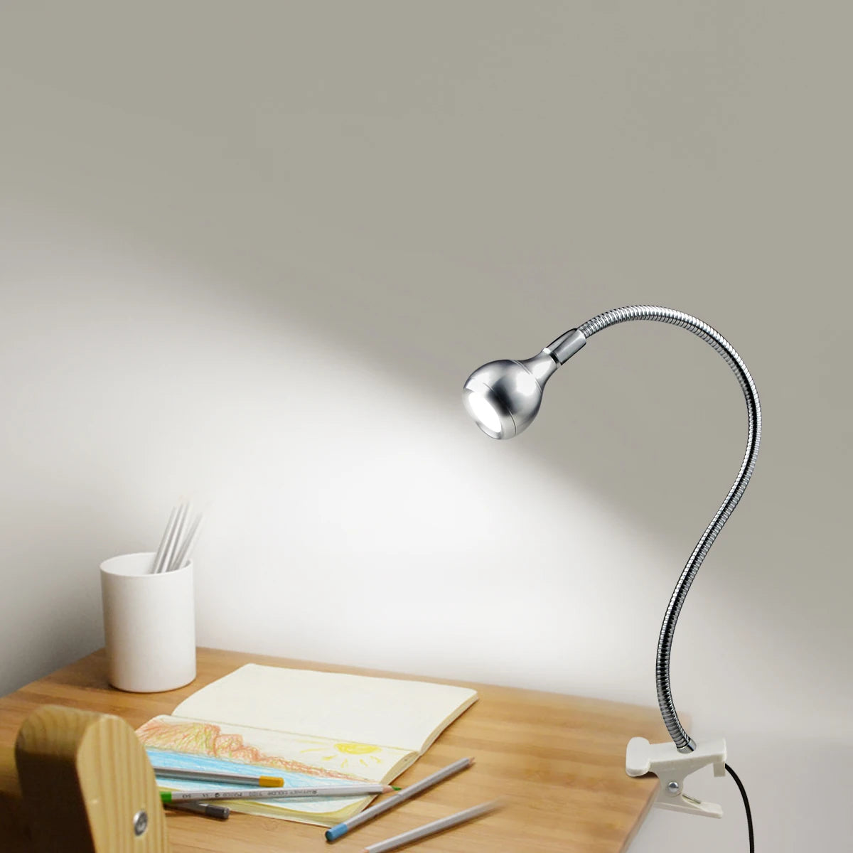 USB LED Reading Book Light Table Lamp Flexible Night Lights For Bedroom Bedside LED Desk Lamp With Clip Holder Luminaria