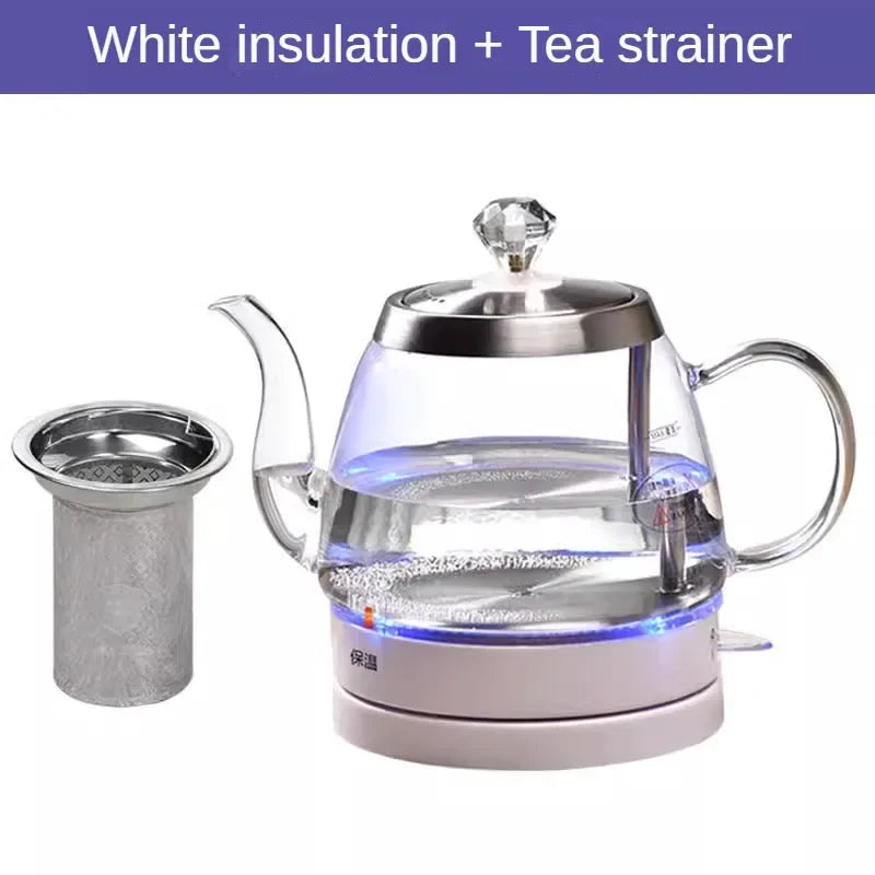 Borosilicate Glass Electric Kettle for Boiling Water 220V Home Tea Kettle 1L Transparent Heat Preservation Bouilloire Électrique