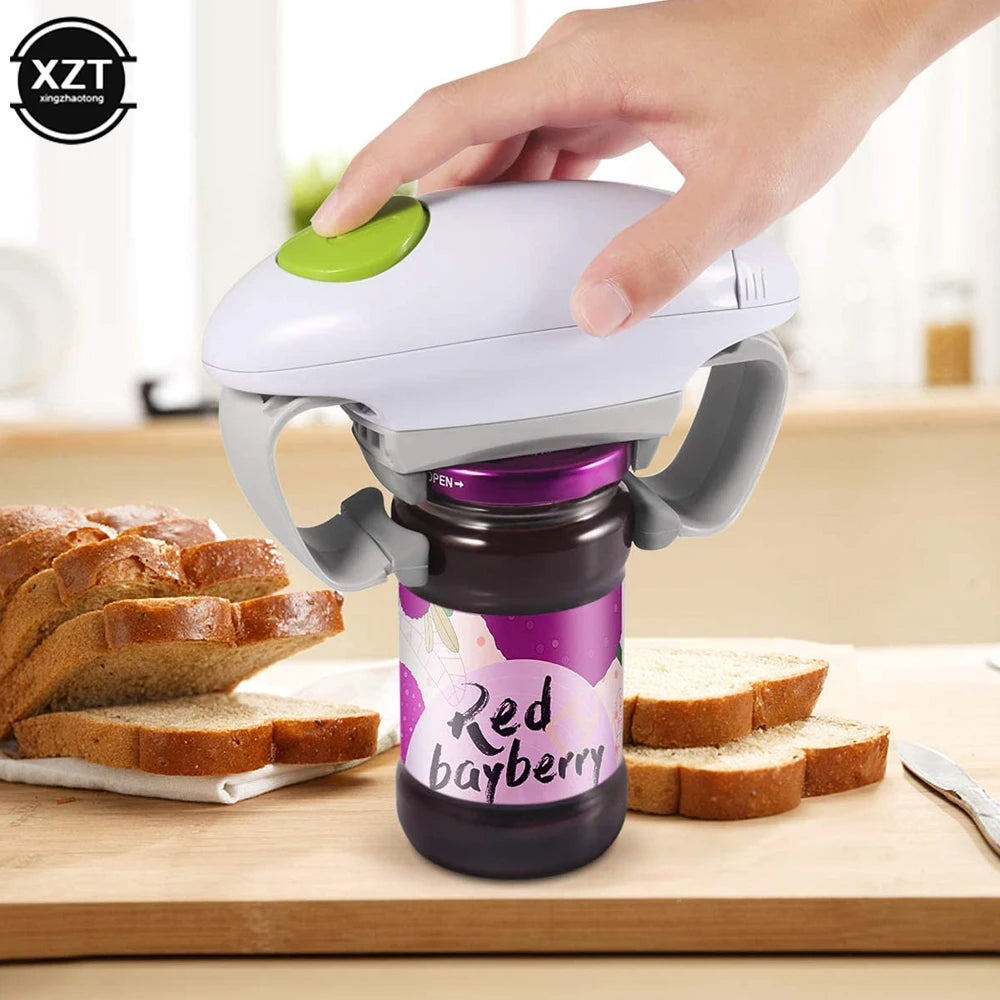 Electric Can Opener Smooth Edge Practical Automatic Jar Bottle Openers Double Ear Can Opener Kitchen Glass Can Opener