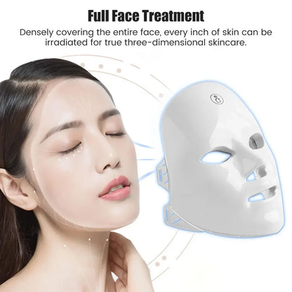 Rechargeable Facial LED Mask 7 Colors LED Photon Beauty Mask Skin Rejuvenation Home Face Lifting Whitening Beauty Device