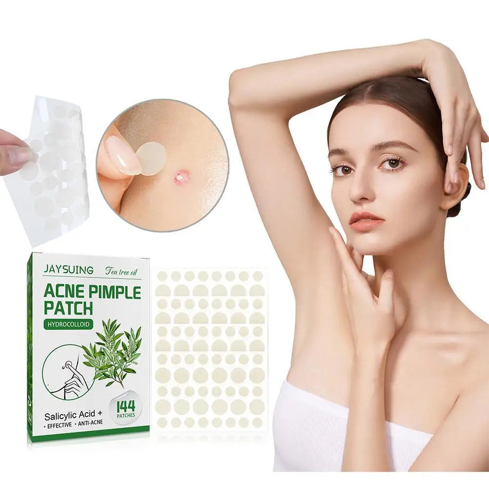 144patch Acne Pimple Patches Translucent Matte Hydrocolloid Salicylic Acid Tea Tree Oil For Inflamed Acne Improve Whiteheads