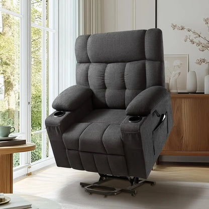 Large Power Lift Recliner Chairs for Adult Reclining Chair for Elderly,with Cupholder Living Room Chair Electric Recliners Sofa