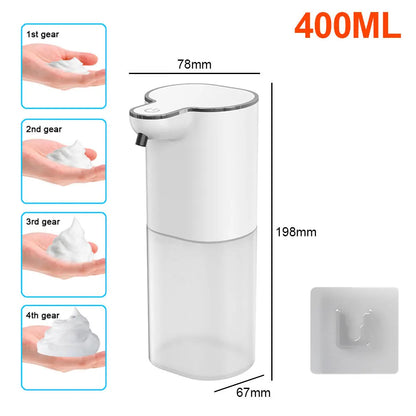 Automatic Soap Dispenser Touchless Sensor Foam Type-C Charging High Capacity Smart Liquid Soap Dispenser with Adjustable Switch