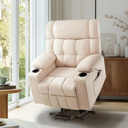 Large Power Lift Recliner Chairs for Adult Reclining Chair for Elderly,with Cupholder Living Room Chair Electric Recliners Sofa