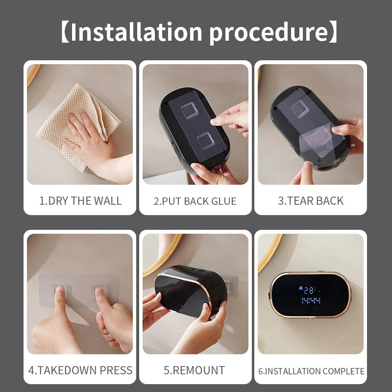 New Automatic Foam Soap Dispensers For Bathroom Smart Washing Hand Machine With USB Charging Two Colors with ABS Material