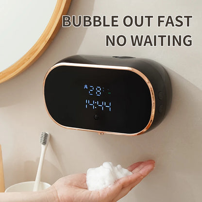 New Automatic Foam Soap Dispensers For Bathroom Smart Washing Hand Machine With USB Charging Two Colors with ABS Material