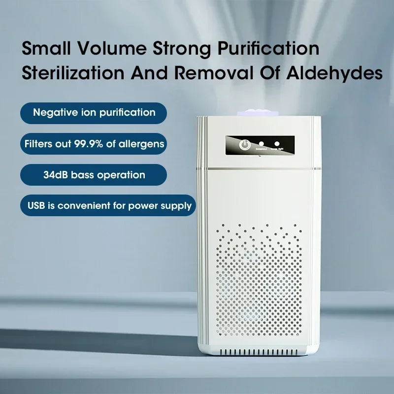 Smart Air Purifier Negative Ions Generator H12 HEPA Filter Purification Intelligent Desktop Air Purifier