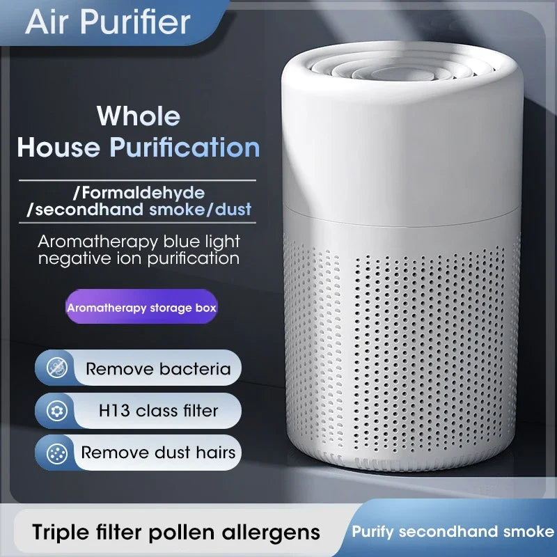 Smart Air Purifier Negative Ions Generator H12 HEPA Filter Purification Intelligent Desktop Air Purifier