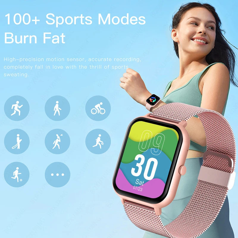 2024 New For Xiaomi Smart Watch Women Bluetooth Call Sport Fitness Tracker Watch Health Monitor Fashion Ladies Men Smartwatch