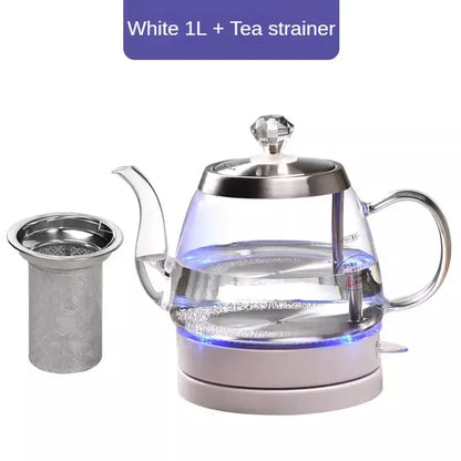 Borosilicate Glass Electric Kettle for Boiling Water 220V Home Tea Kettle 1L Transparent Heat Preservation Bouilloire Électrique