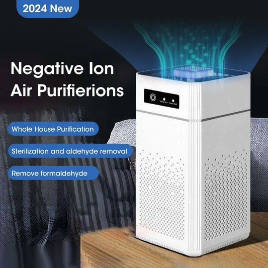 Negative Ion Air Purifier Smoke Odor Generator Protable Air Cleaner Household for Car Room Kitchen with Replaceable HEPA Filter