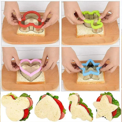 Sandwich Cutters For Children Kids Heart Star Mickey Bread Toast Lunch Bento Box Food Cookie Sandwich Makers Molds Kitchen Tools